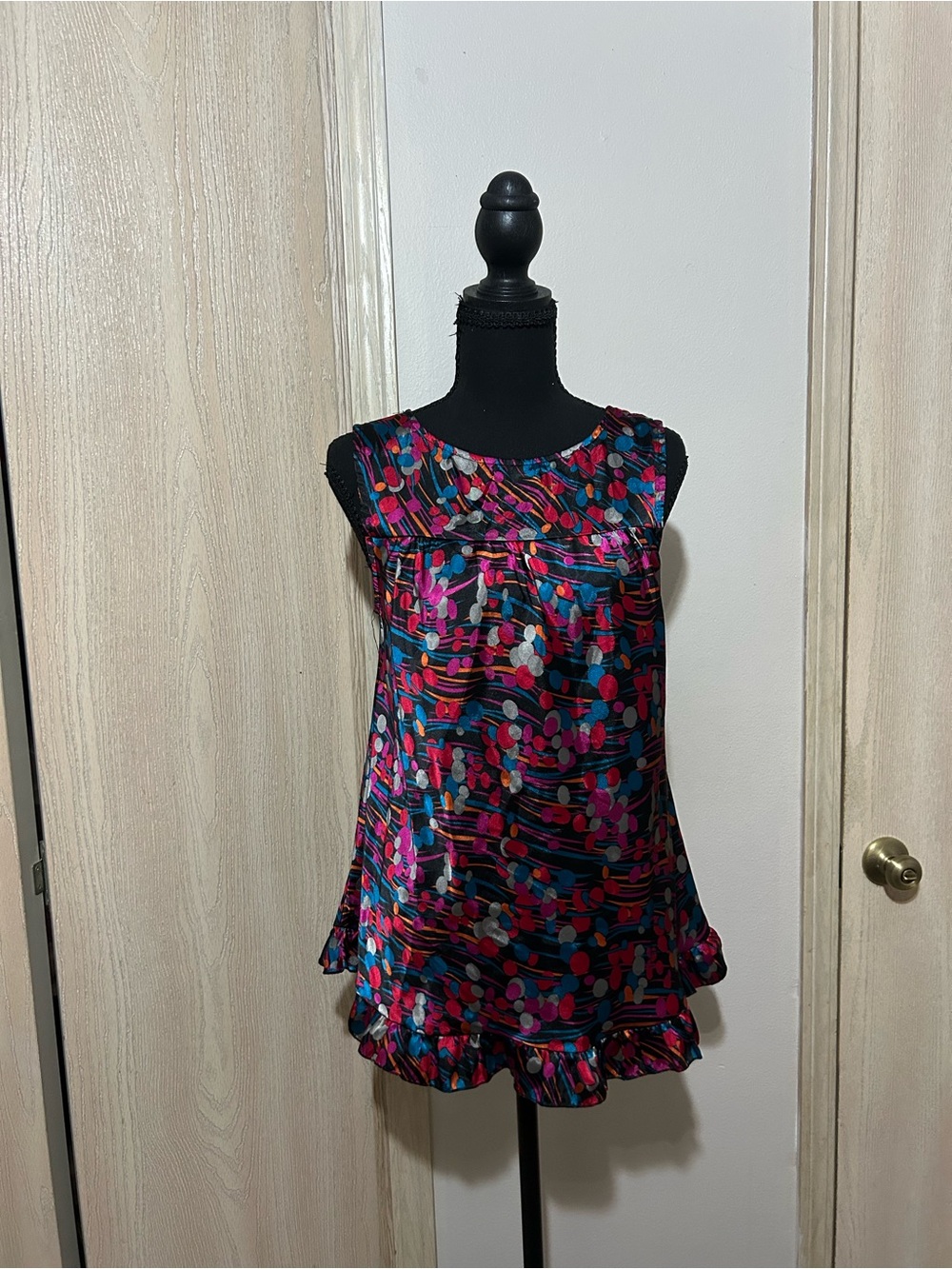 Forever 21 Black Multicolor Abstract Print Top